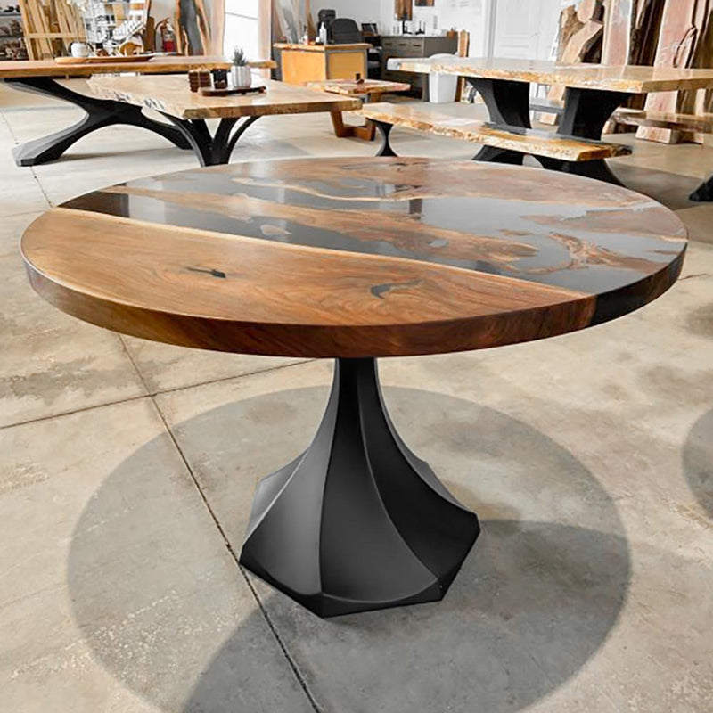 Metal Table Legs, Steel Pedestal Base 🚩 DIY dining room furniture in unique Flowyline antique Design for epoxy live edge top Black curved shape handmade modern kitchen desk wooden wrought iron industrial round counter height mid century square granite top tulip stand trestle marble glass only home depot Wayfair ikea