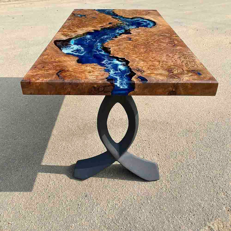 Metal Bench Legs, DIY Steel Furniture, Coffee Table Base in✔️unique Flowyline Design for epoxy live edge top Black curved shape bench modern kitchen desk dining wishbone 16 inch hairpin wooden wrought iron coffee bar industrial round counter height mid century square replacement console side Wayfair Amazon ikea Lowes