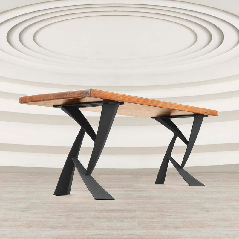 Metal Bench Legs, DIY Steel Furniture, Coffee Table Base in✔️unique Flowyline Design for epoxy live edge top Black curved shape bench modern kitchen desk dining wishbone 16 inch hairpin wooden wrought iron coffee bar industrial round counter height mid century square replacement console side Wayfair Amazon ikea Lowes