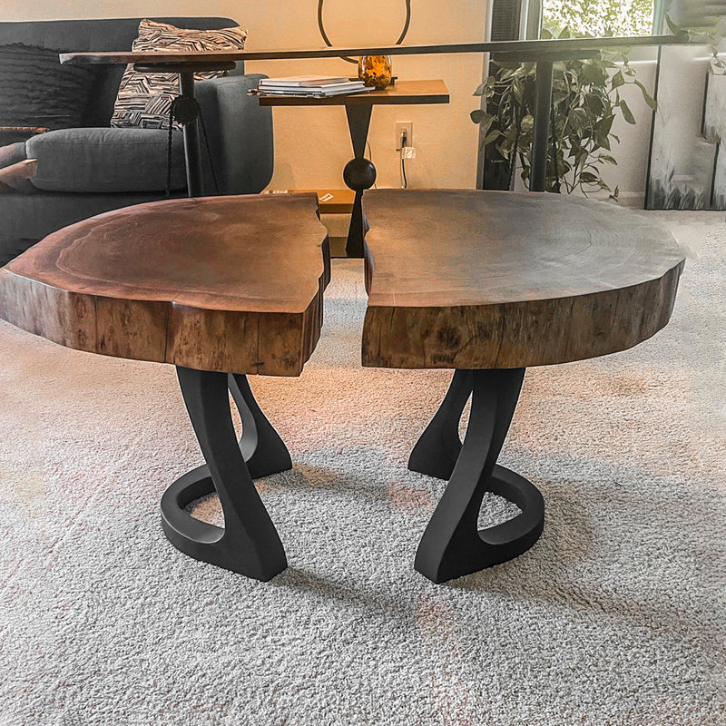 Metal Bench Legs, DIY Steel Furniture, Coffee Table Base in✔️unique Flowyline Design for epoxy live edge top Black curved shape modern kitchen desk dining 16 inch hairpin wooden wrought iron industrial height mid century square replacement woodworking wood Handmade home depot Wayfair Amazon ikea Lowes stool vintage