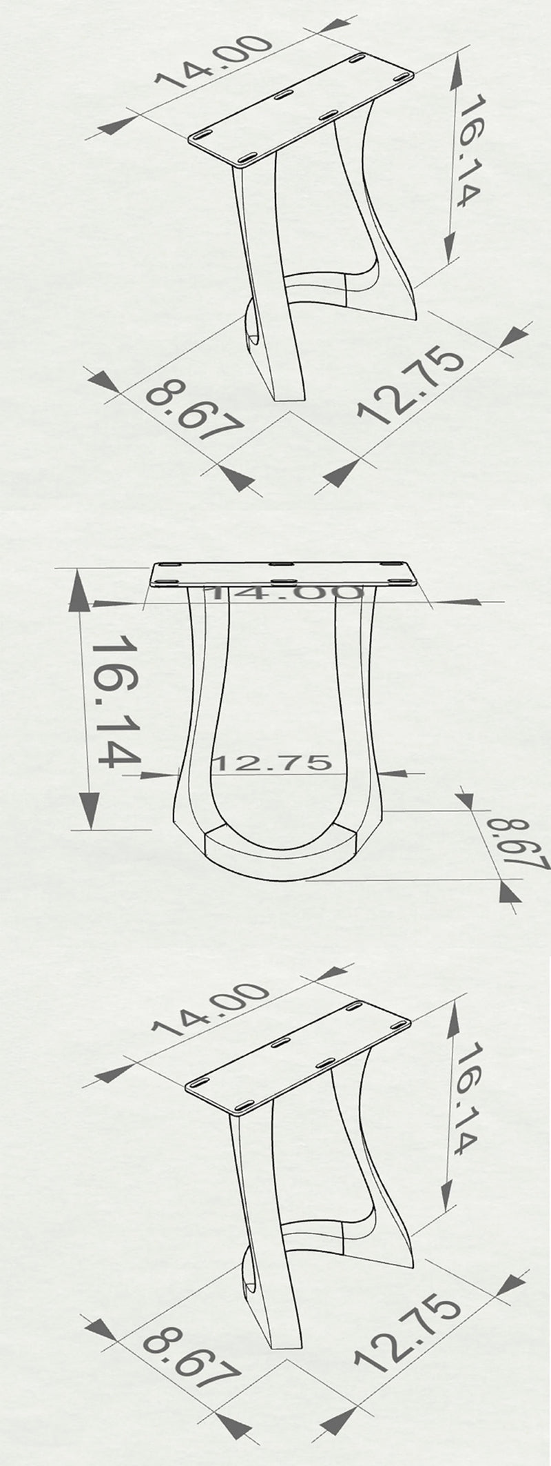 Metal Bench Legs, DIY Steel Furniture, Coffee Table Base in✔️unique Flowyline Design for epoxy live edge top Black curved shape modern kitchen desk dining 16 inch hairpin wooden wrought iron industrial height mid century square replacement woodworking wood Handmade home depot Wayfair Amazon ikea Lowes stool vintage