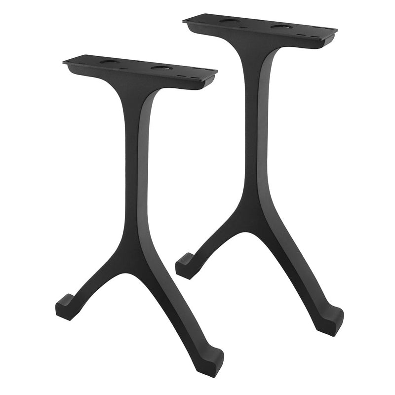 Metal Table Legs of FlowyLine - Good option for DIY easy furniture feet epoxy live edge top with steel. Product is Handmade with iron and powder coating - Free shipping - Returns & exchanges within 14 days, black pedestal curved industrial dining desk custom console frame replacement Dining modern  mid century design