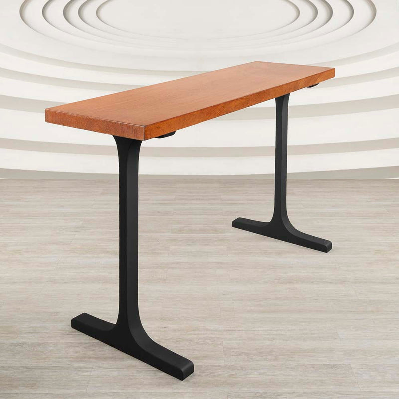 Metal Table Legs of FlowyLine - Good option for DIY easy furniture feet epoxy live edge top with steel. Product is Handmade with iron and powder coating - Free shipping - Returns & exchanges within 14 days, black pedestal curved industrial dining desk custom console frame replacement Dining modern  mid century design