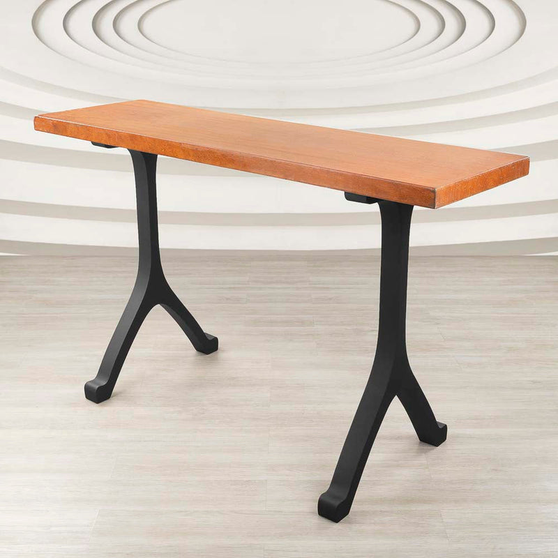 Metal Table Legs of FlowyLine - Good option for DIY easy furniture feet epoxy live edge top with steel. Product is Handmade with iron and powder coating - Free shipping - Returns & exchanges within 14 days, black pedestal curved industrial dining desk custom console frame replacement Dining modern  mid century design