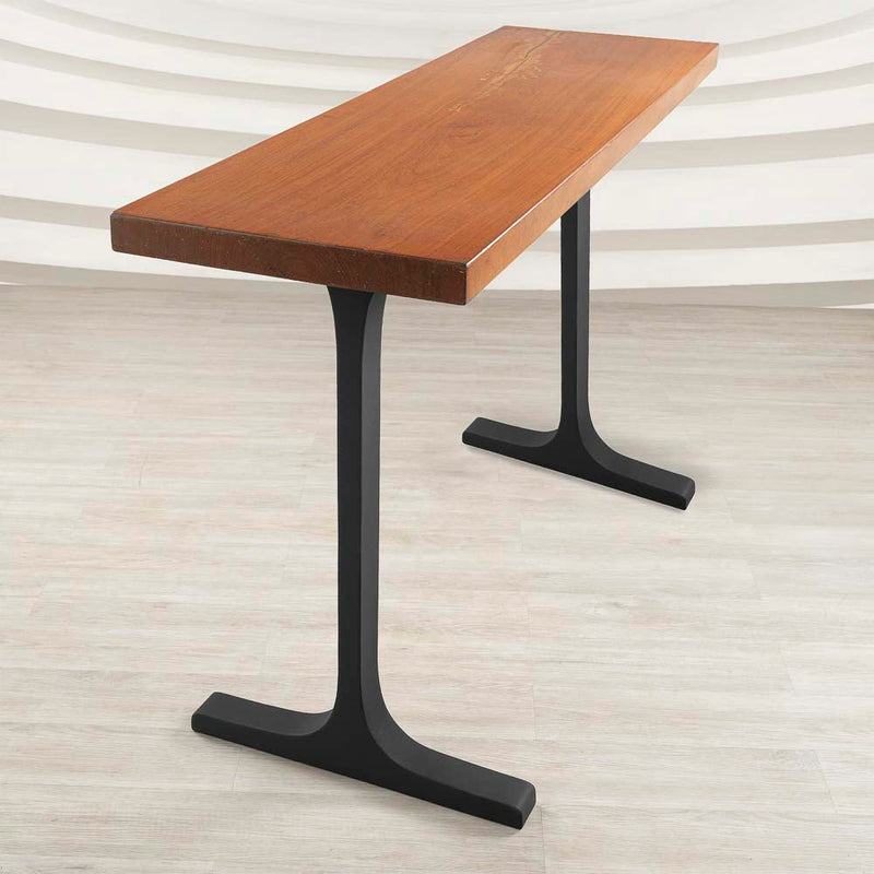 Metal Table Legs of FlowyLine - Good option for DIY easy furniture feet epoxy live edge top with steel. Product is Handmade with iron and powder coating - Free shipping - Returns & exchanges within 14 days, black pedestal curved industrial dining desk custom console frame replacement Dining modern  mid century design