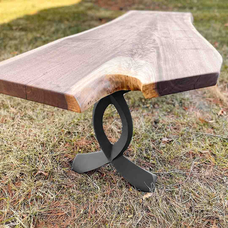 Metal Bench Legs, DIY Steel Furniture, Coffee Table Base in✔️unique Flowyline Design for epoxy live edge top Black curved shape bench modern kitchen desk dining wishbone 16 inch hairpin wooden wrought iron coffee bar industrial round counter height mid century square replacement console side Wayfair Amazon ikea Lowes